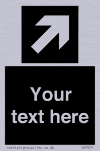IV7077: Custom Directional signage black arrow up right