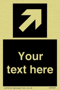 IV7077: Custom Directional signage black arrow up right