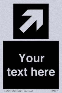 IV7077: Custom Directional signage black arrow up right