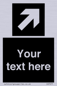 IV7077: Custom Directional signage black arrow up right