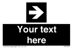IV7078: Custom Directional signage black arrow right
