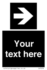 IV7078: Custom Directional signage black arrow right