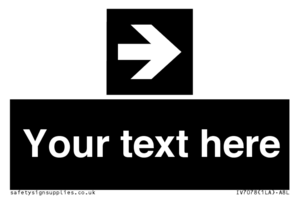 IV7078: Custom Directional signage black arrow right