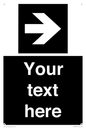 IV7078: Custom Directional signage black arrow right