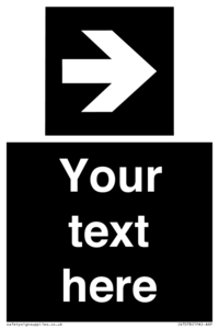 IV7078: Custom Directional signage black arrow right