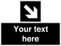 IV7079: Custom Directional signage black arrow down right