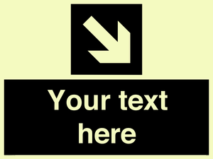 IV7079: Custom Directional signage black arrow down right