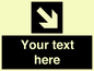 IV7079: Custom Directional signage black arrow down right