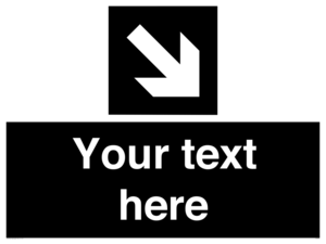 IV7079: Custom Directional signage black arrow down right