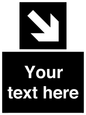 IV7079: Custom Directional signage black arrow down right