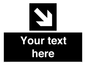 IV7079: Custom Directional signage black arrow down right