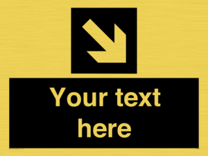 IV7079: Custom Directional signage black arrow down right