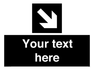 IV7079: Custom Directional signage black arrow down right