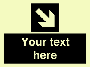 IV7079: Custom Directional signage black arrow down right
