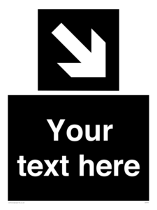 IV7079: Custom Directional signage black arrow down right
