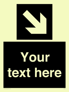 IV7079: Custom Directional signage black arrow down right