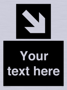 IV7079: Custom Directional signage black arrow down right
