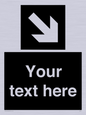 IV7079: Custom Directional signage black arrow down right