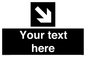 IV7079: Custom Directional signage black arrow down right