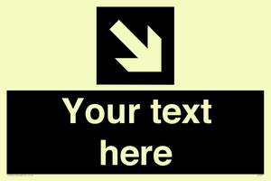 IV7079: Custom Directional signage black arrow down right