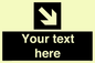 IV7079: Custom Directional signage black arrow down right