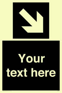 IV7079: Custom Directional signage black arrow down right