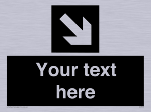 IV7079: Custom Directional signage black arrow down right
