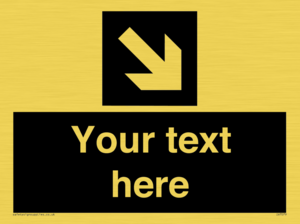 IV7079: Custom Directional signage black arrow down right