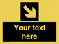 IV7079: Custom Directional signage black arrow down right