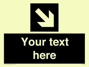 IV7079: Custom Directional signage black arrow down right