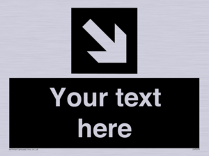 IV7079: Custom Directional signage black arrow down right