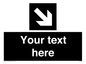 IV7079: Custom Directional signage black arrow down right