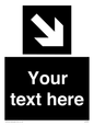 IV7079: Custom Directional signage black arrow down right