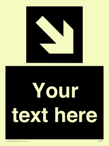 IV7079: Custom Directional signage black arrow down right