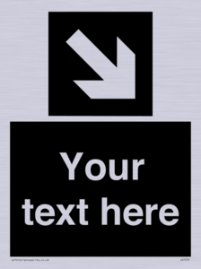 IV7079: Custom Directional signage black arrow down right