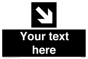 IV7079: Custom Directional signage black arrow down right