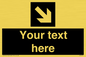 IV7079: Custom Directional signage black arrow down right