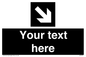 IV7079: Custom Directional signage black arrow down right