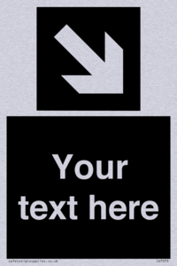 IV7079: Custom Directional signage black arrow down right