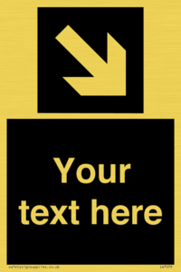 IV7079: Custom Directional signage black arrow down right