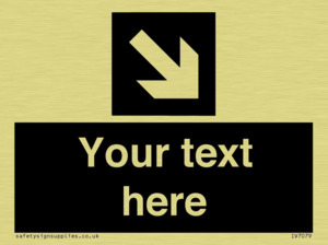 IV7079: Custom Directional signage black arrow down right
