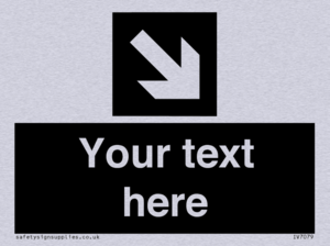 IV7079: Custom Directional signage black arrow down right