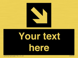 IV7079: Custom Directional signage black arrow down right
