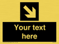 IV7079: Custom Directional signage black arrow down right