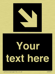 IV7079: Custom Directional signage black arrow down right