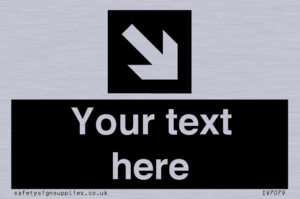 IV7079: Custom Directional signage black arrow down right