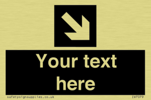 IV7079: Custom Directional signage black arrow down right