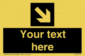 IV7079: Custom Directional signage black arrow down right