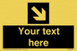 IV7079: Custom Directional signage black arrow down right