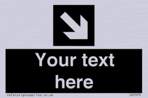 IV7079: Custom Directional signage black arrow down right